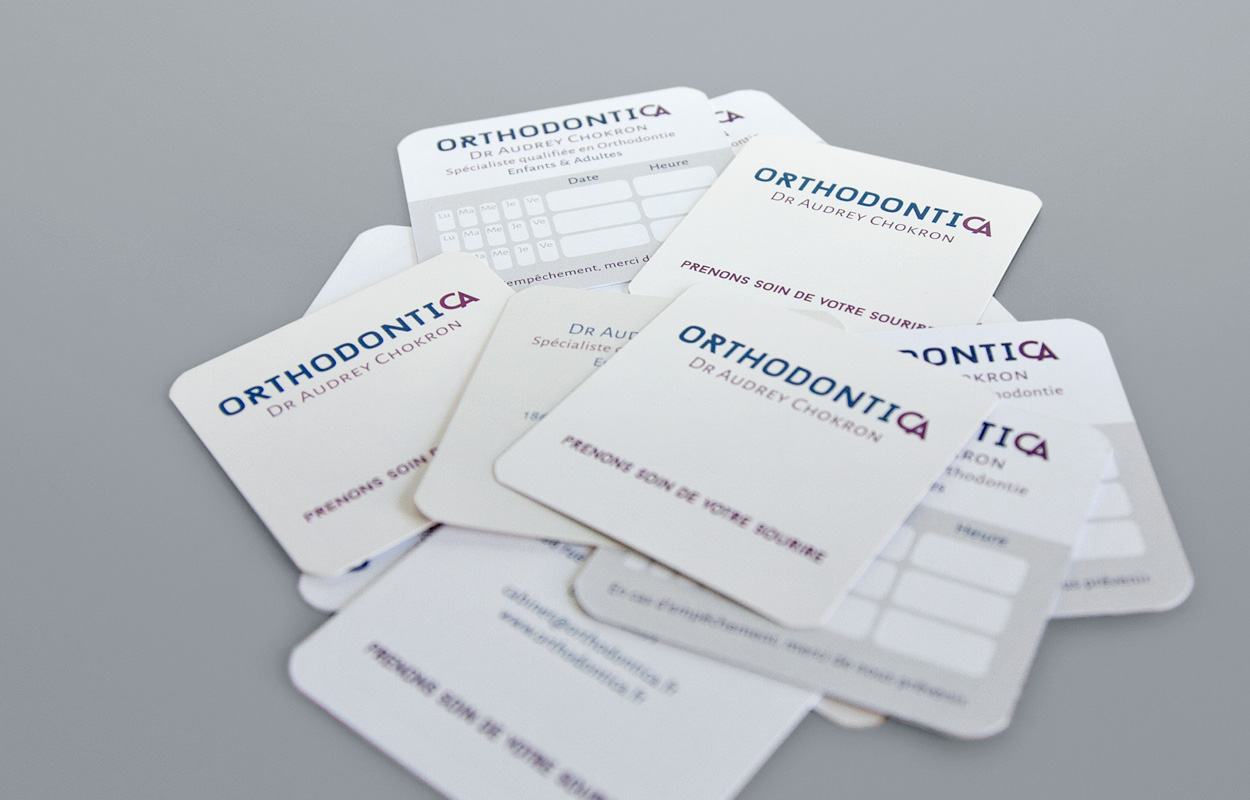 Cartes de visite du cabinet d'Orthodontie Orthodontica
