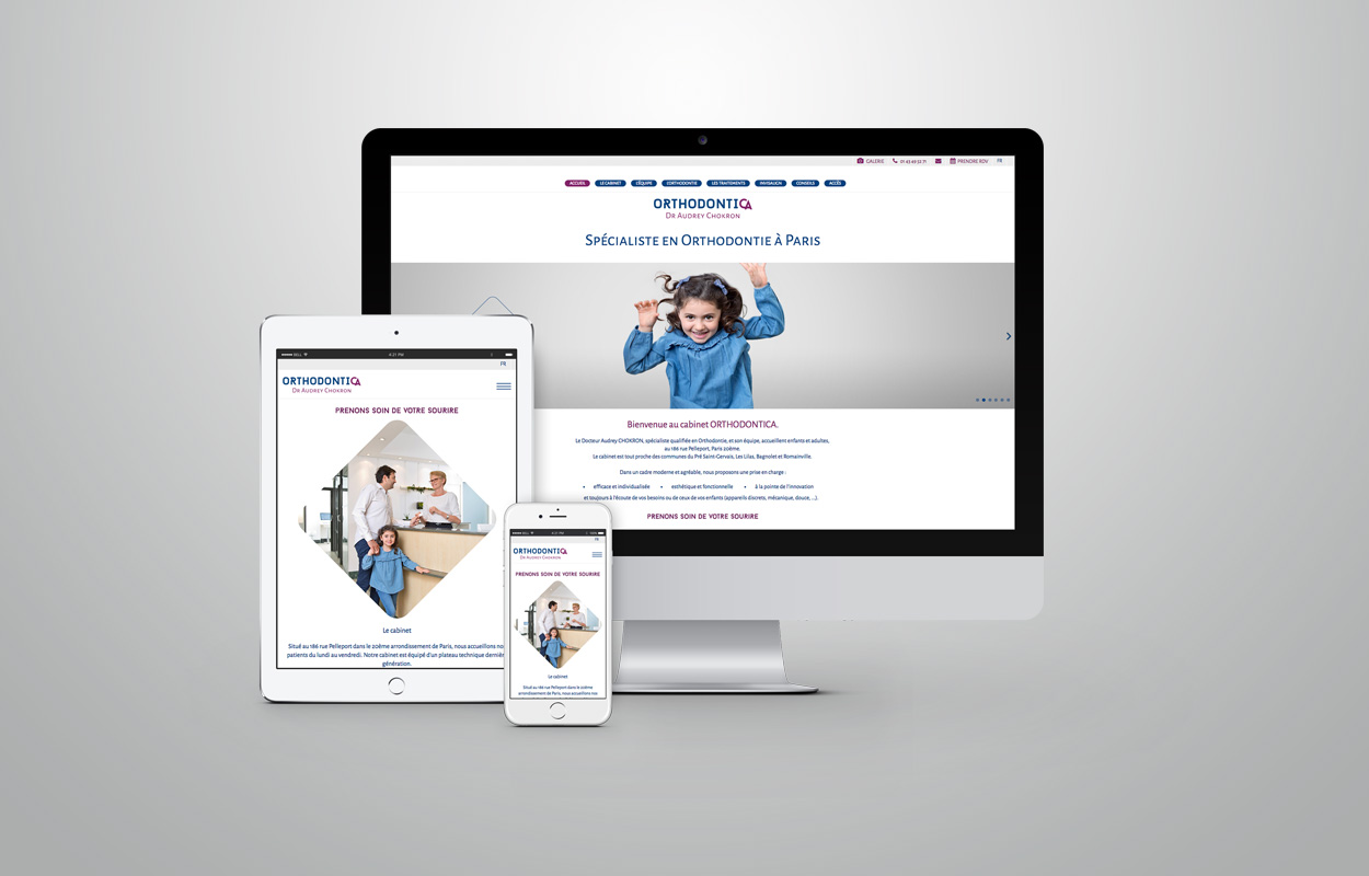 Site internet responsive du cabinet d'orthodontie du Dr. Chokron à Paris