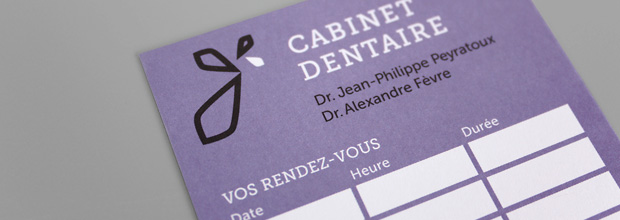 Cartons de RDV du Dr. Peyratoux, chirurgien-dentiste