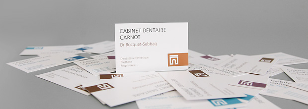Cartes de visite du cabinet dentaire Carnot